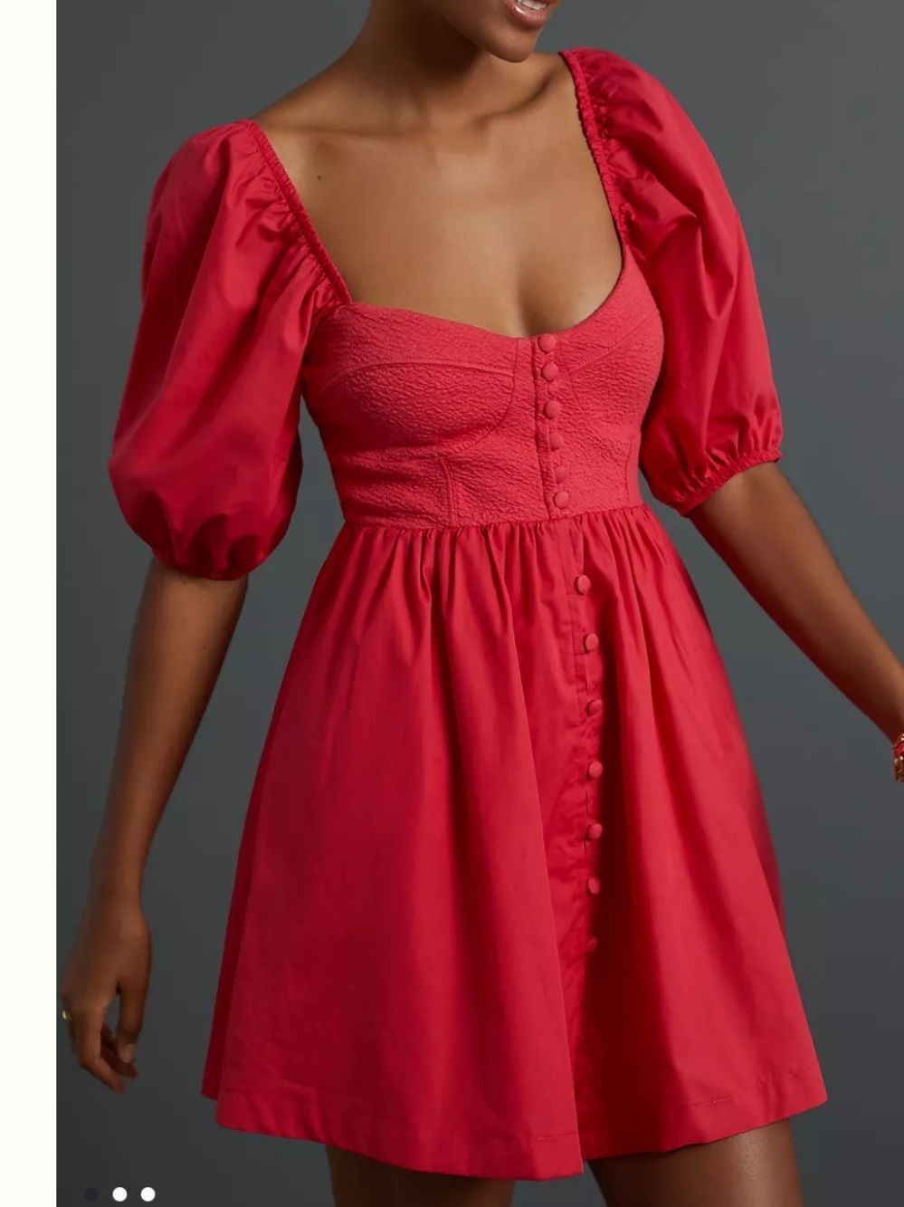 Anthropologie Maeve puff-sleeved sweetheart mini dress XS